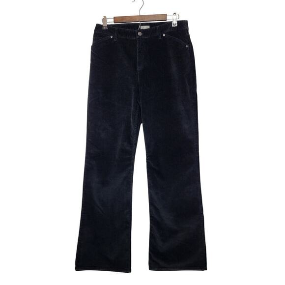 J.Jill Tight Knit Black Corduroy Pants Bootcut Flare Size 10 - Picture 1 of 9